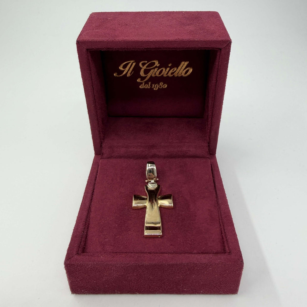 CIONDOLO ORO 18KT BICOLOR Croce Ansata 3.98 gr