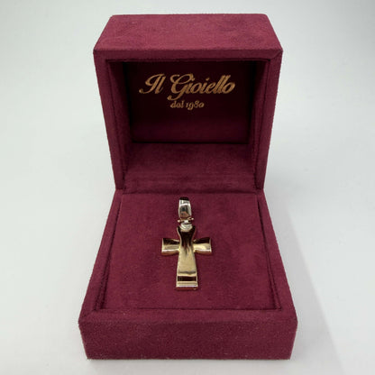 CIONDOLO ORO 18KT BICOLOR Croce Ansata 3.98 gr