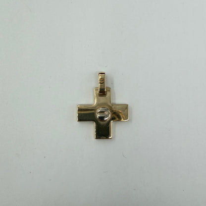 CIONDOLO ORO 18KT BICOLOR Croce Con Vite 3.57 gr