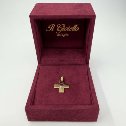 CIONDOLO ORO 18KT BICOLOR Croce Con Vite 3.57 gr