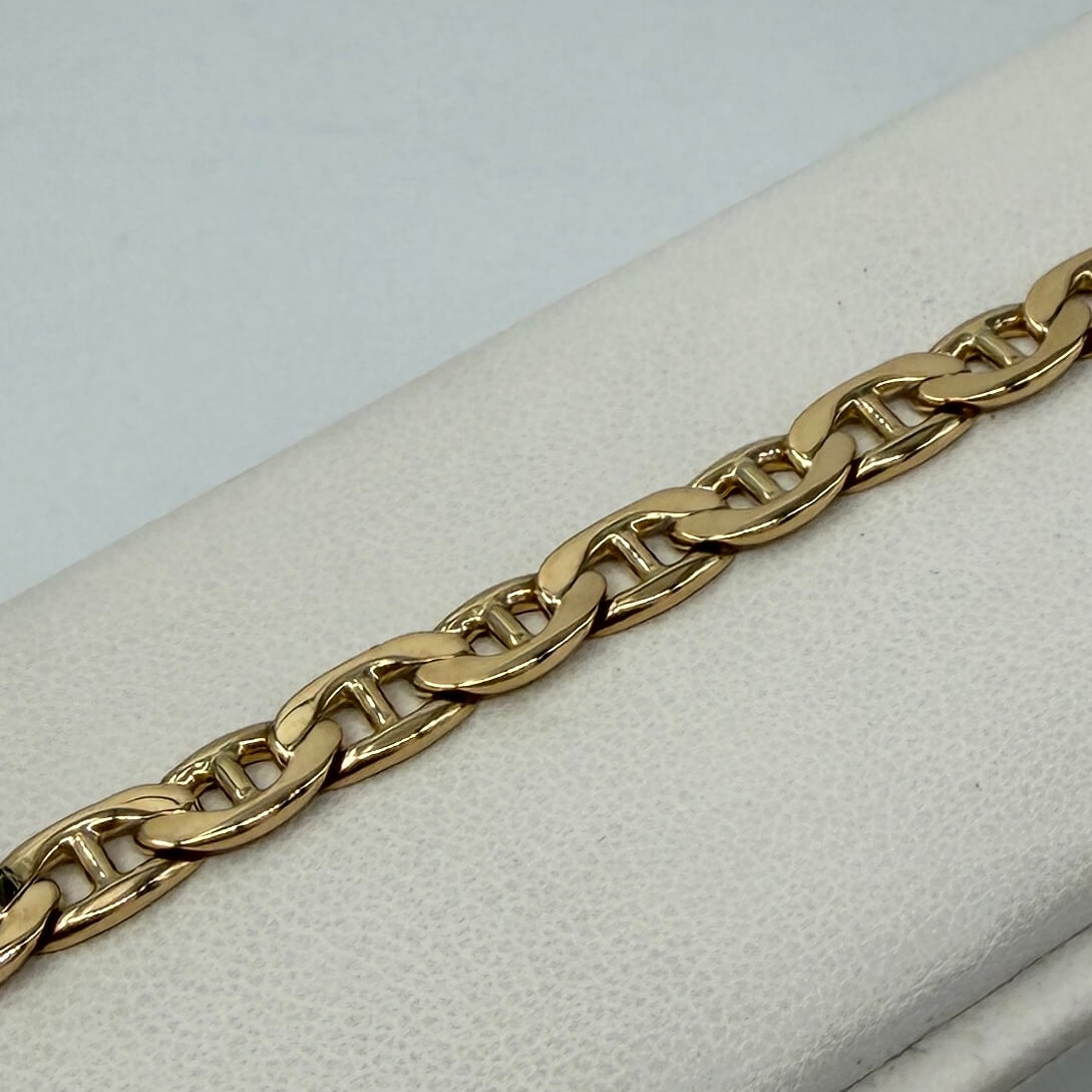 BRACCIALE ORO 18KT GIALLO ovale con barretta 17.07 gr