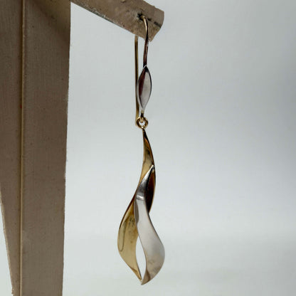 ORECCHINI ORO 18KT BICOLOR pendenti 7.60 gr