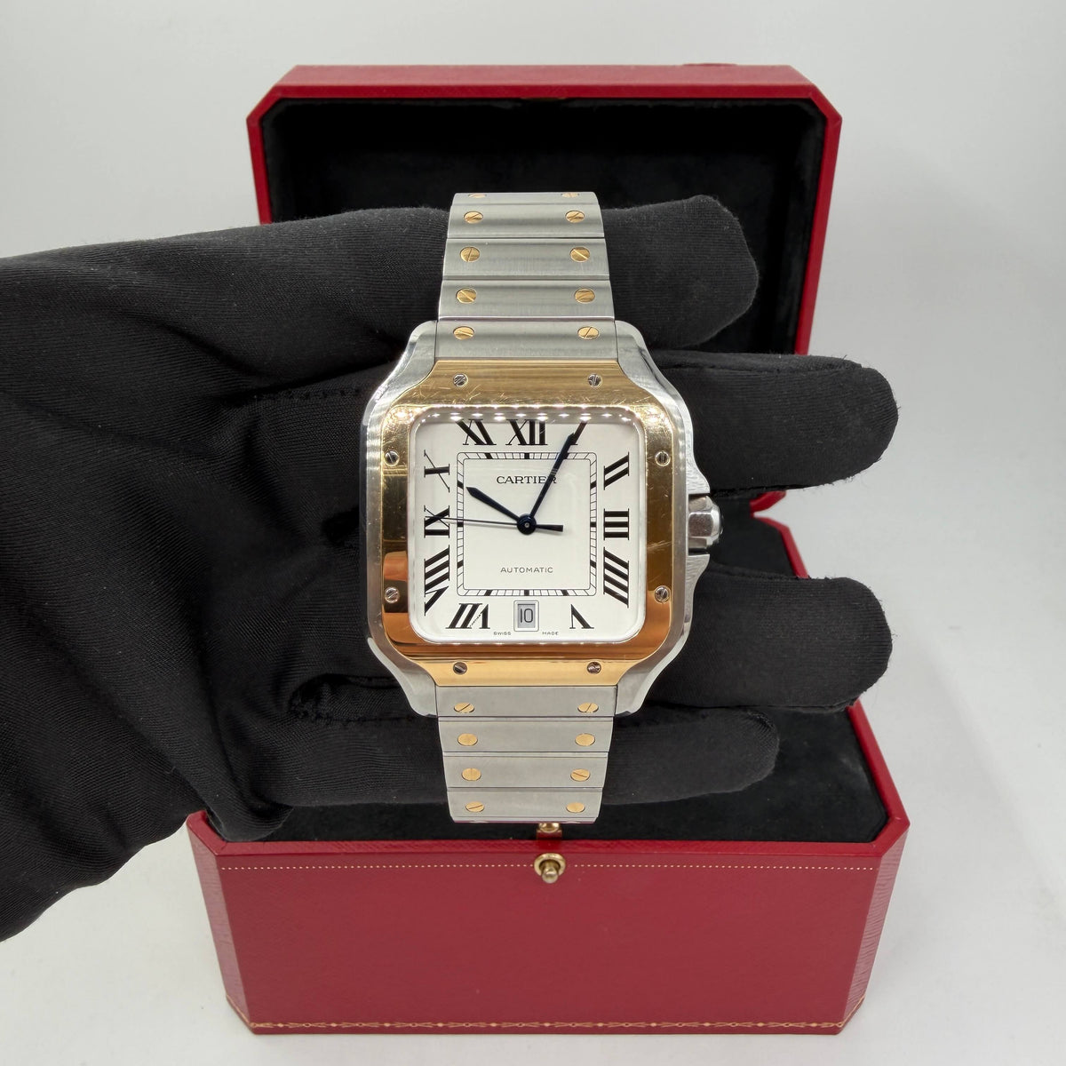 CARTIER SANTOS ACCIAIO ORO QUADRANTE BIANCO - 2024