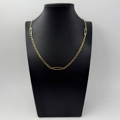 COLLANA ORO 18KT BICOLOR Ovali con Intercalari 29.06 gr