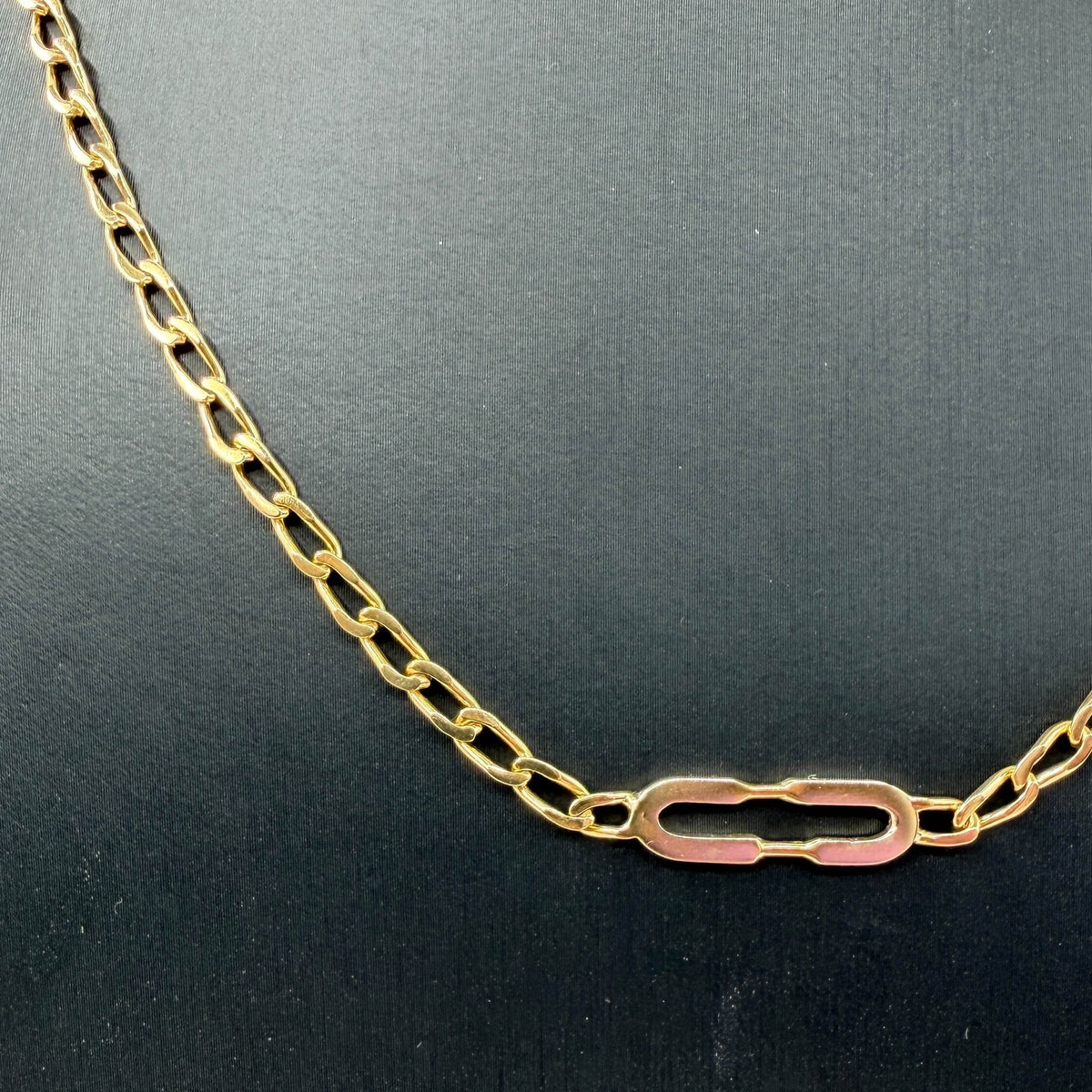 COLLANA ORO 18KT BICOLOR Ovali con Intercalari 29.06 gr
