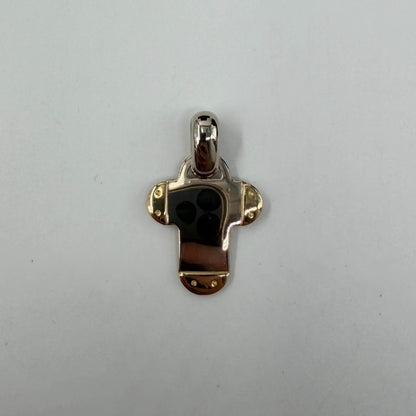 CIONDOLO ORO 18KT BICOLOR Croce Piatta 5.61 gr