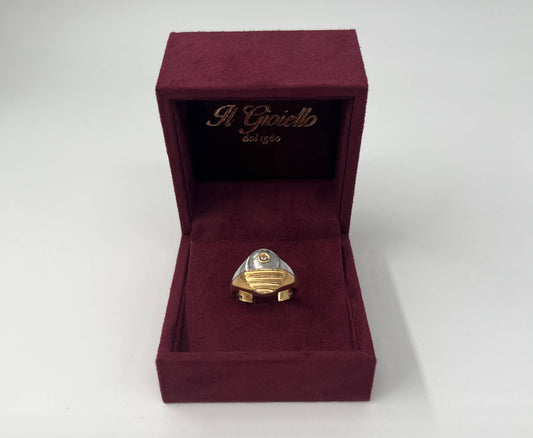 ANELLO IN ORO 18KT BICOLOR CON DIAMANTE