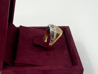 ANELLO IN ORO 18KT BICOLOR CON DIAMANTE