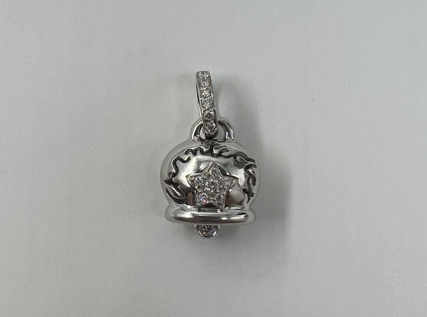 CIONDOLO ORO 18KT BIANCO CON DIAMANTI