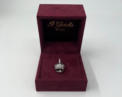 CIONDOLO ORO 18KT BIANCO CON DIAMANTI