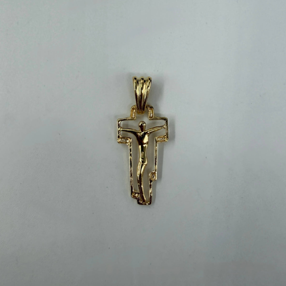 CIONDOLO ORO 18KT GIALLO Croce Con Cornice e Corpo 3.67 gr
