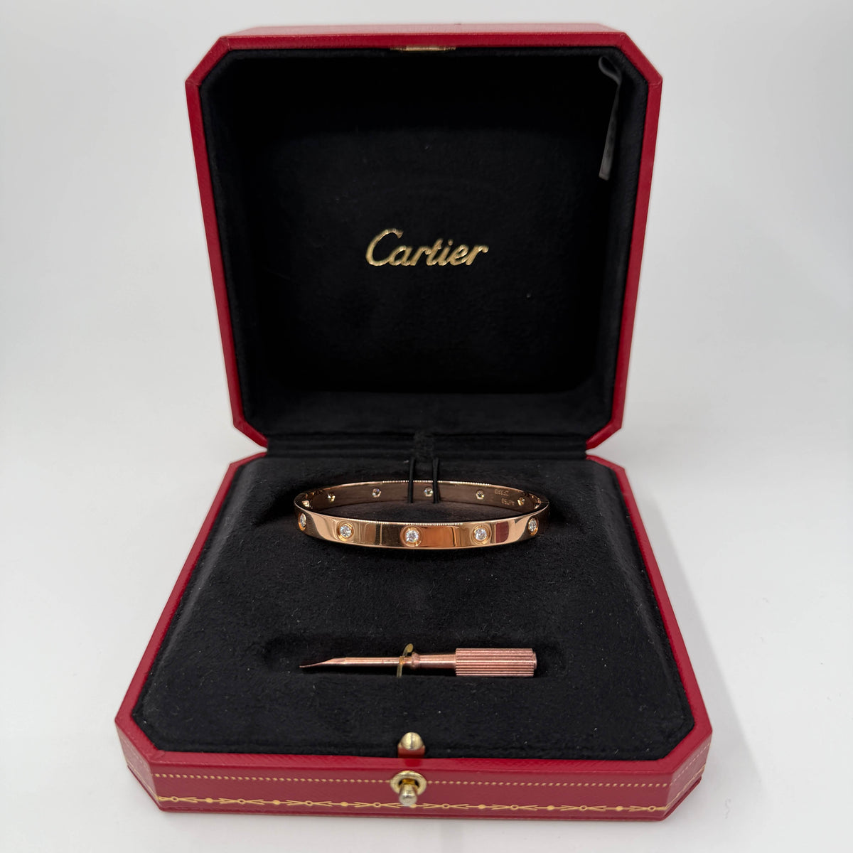 BRACCIALE ORO 18KT ROSA Cartier Love Classico 10 Diamanti con Diamanti Naturali da 0.96ct 31.92 gr