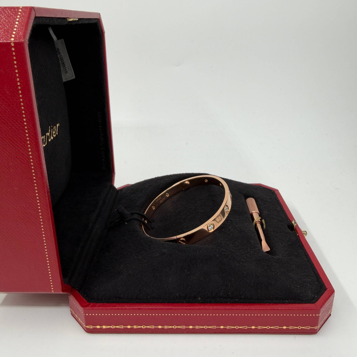 BRACCIALE ORO 18KT ROSA Cartier Love Classico 10 Diamanti con Diamanti Naturali da 0.96ct 31.92 gr