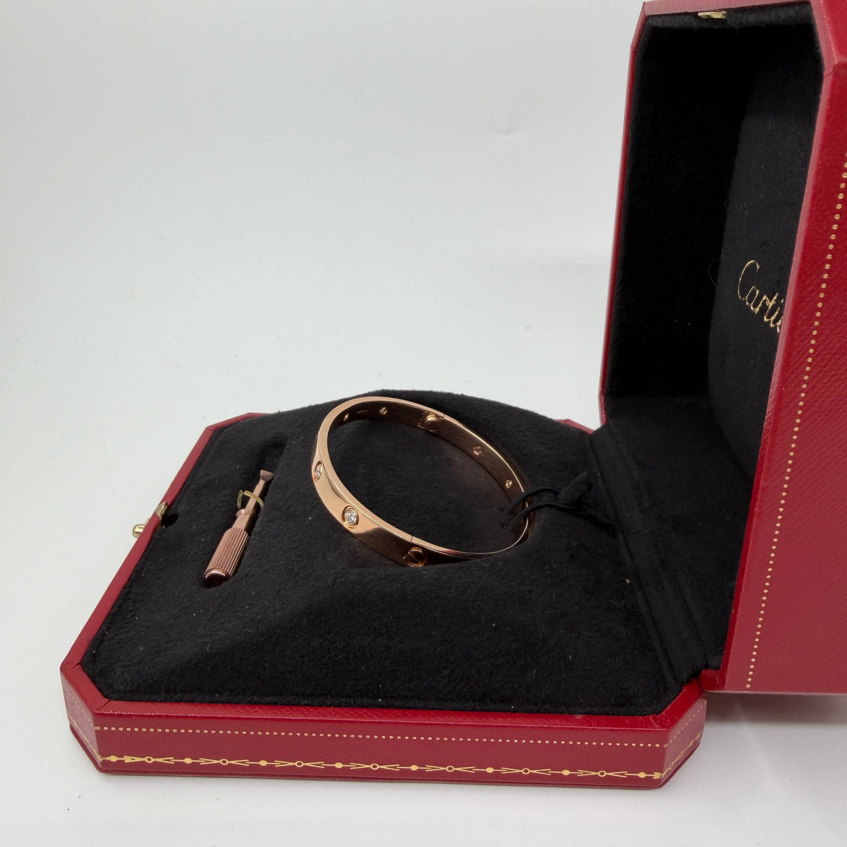 BRACCIALE ORO 18KT ROSA Cartier Love Classico 10 Diamanti con Diamanti Naturali da 0.96ct 31.92 gr
