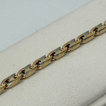 BRACCIALE ORO 18KT BICOLOR Ovale Sbarrato 19.11 gr