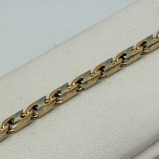 BRACCIALE ORO 18KT BICOLOR Ovale Sbarrato 19.11 gr