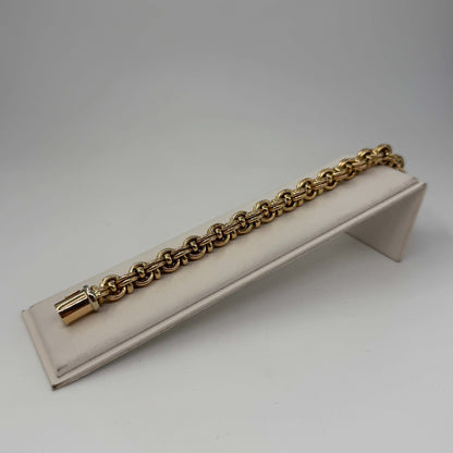 BRACCIALE ORO 18KT BICOLOR Maglia a Cerchi 31.24 gr