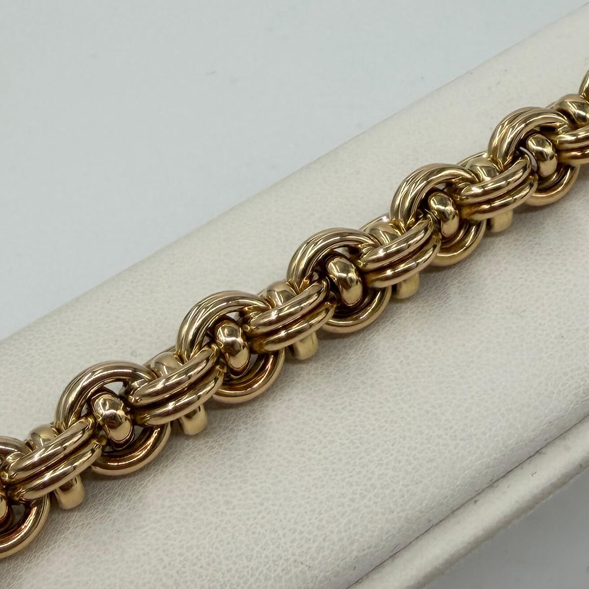 BRACCIALE ORO 18KT BICOLOR Maglia a Cerchi 31.24 gr