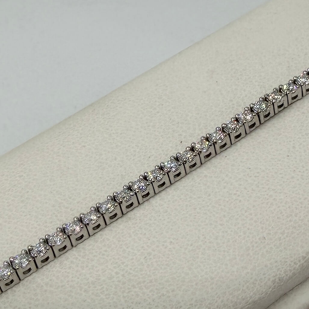 BRACCIALE ORO 18KT BIANCO Tennis con Diamanti Naturali VS/G da 2.00ct 9.11 gr