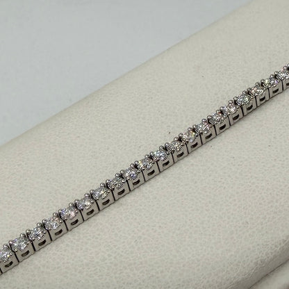 BRACCIALE ORO 18KT BIANCO Tennis con Diamanti Naturali VS/G da 2.00ct 9.11 gr