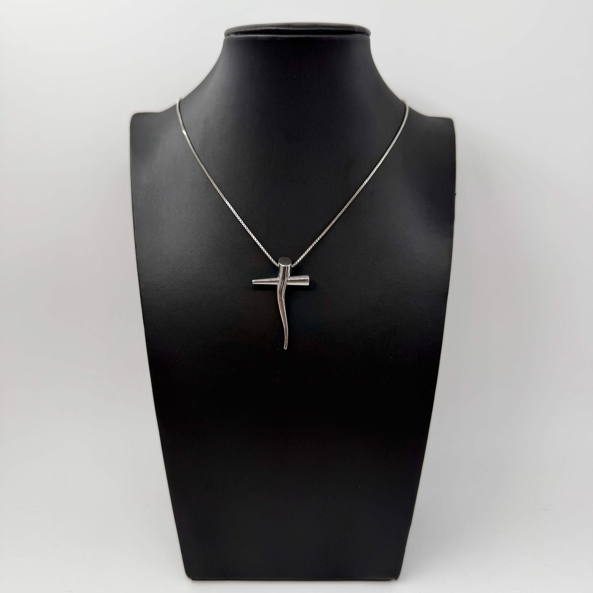 COLLANA ORO 18KT BIANCO Veneziana Con Ciondolo Croce 8.77 gr