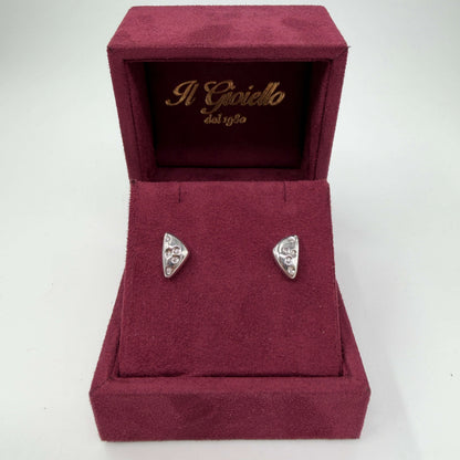 ORECCHINI ORO 18KT BIANCO Chunky con Diamanti Naturali VS/G da 0.10ct 2.94 gr