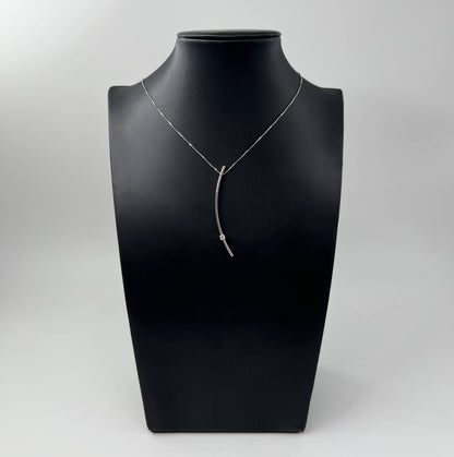 COLLANA ORO 18KT BIANCA CON DIAMANTE