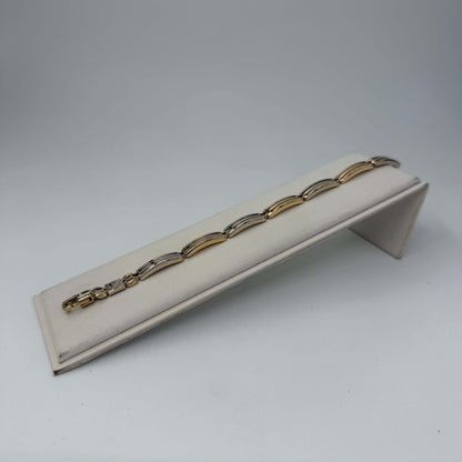 BRACCIALE ORO 18KT BICOLOR Semirigido Rettangoli 14.33 gr