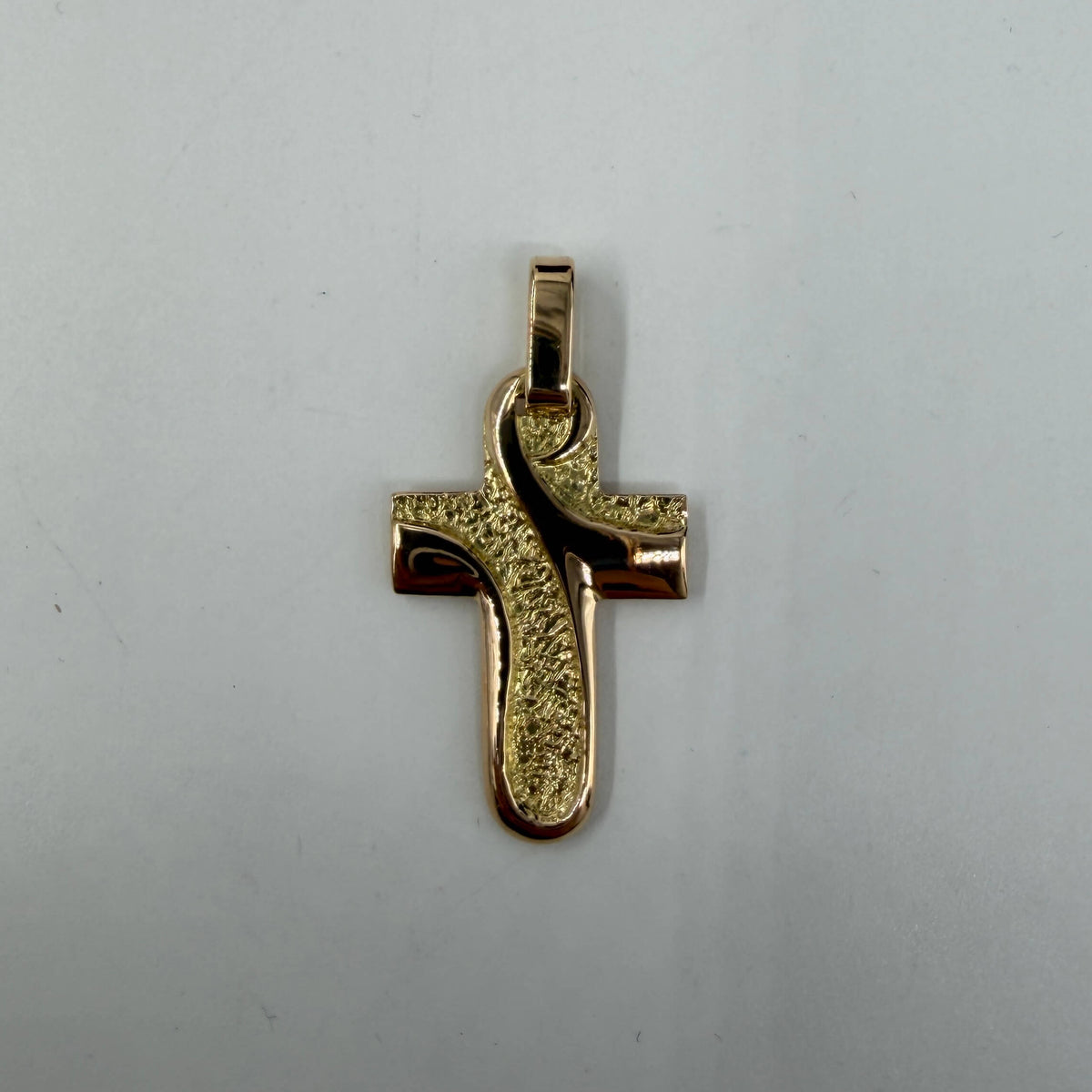 CIONDOLO ORO 18KT GIALLO Croce Onda 6.51 gr