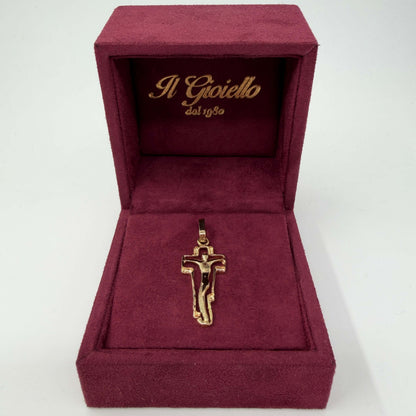 CIONDOLO ORO 18KT GIALLO Croce con Corpo 2.23 gr