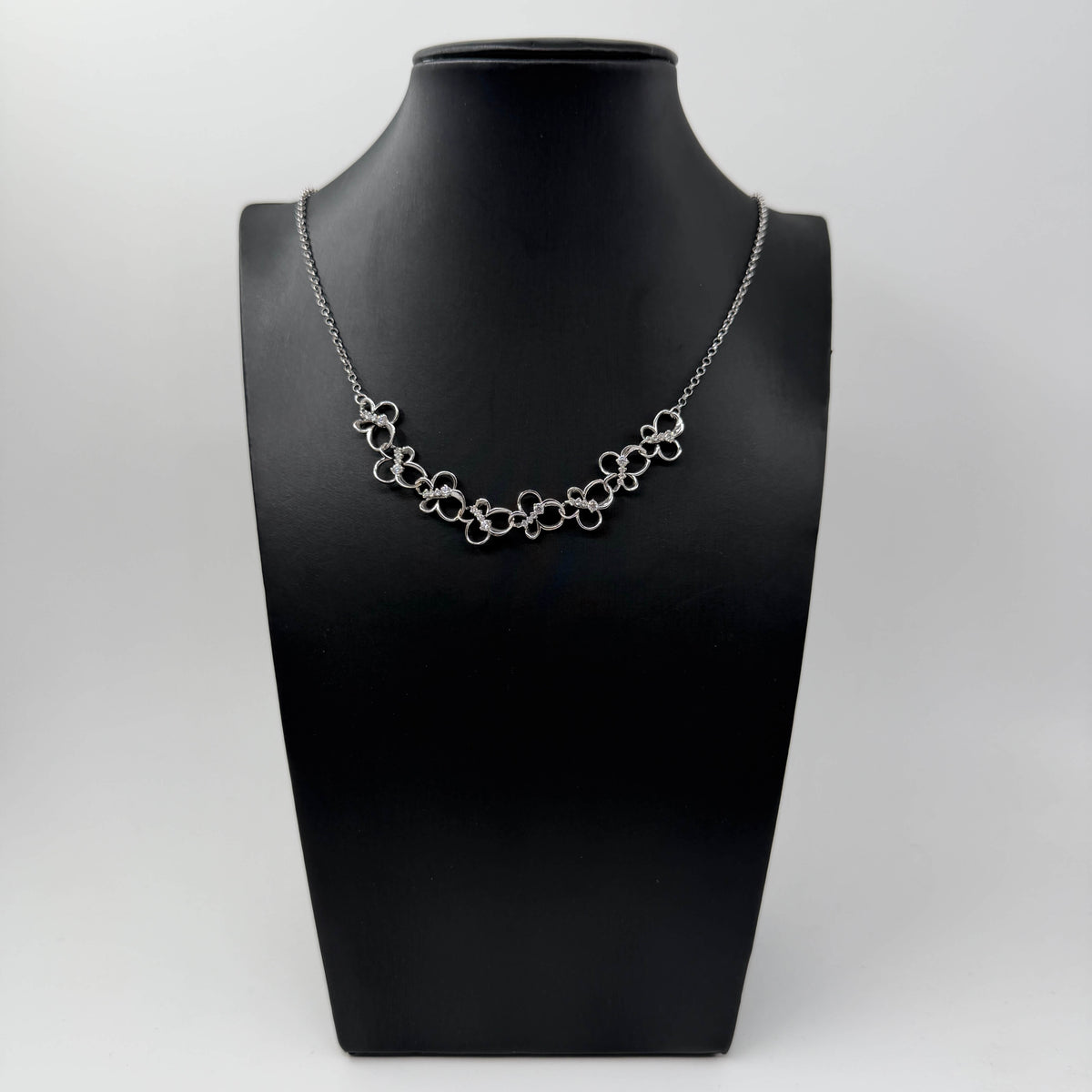 COLLANA ORO 18KT BIANCO Collier Farfalle 11.26 gr