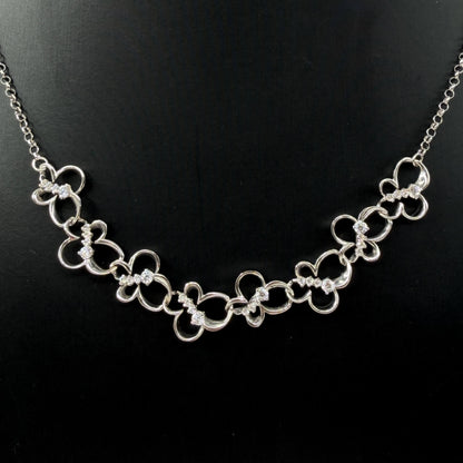 COLLANA ORO 18KT BIANCO Collier Farfalle 11.26 gr