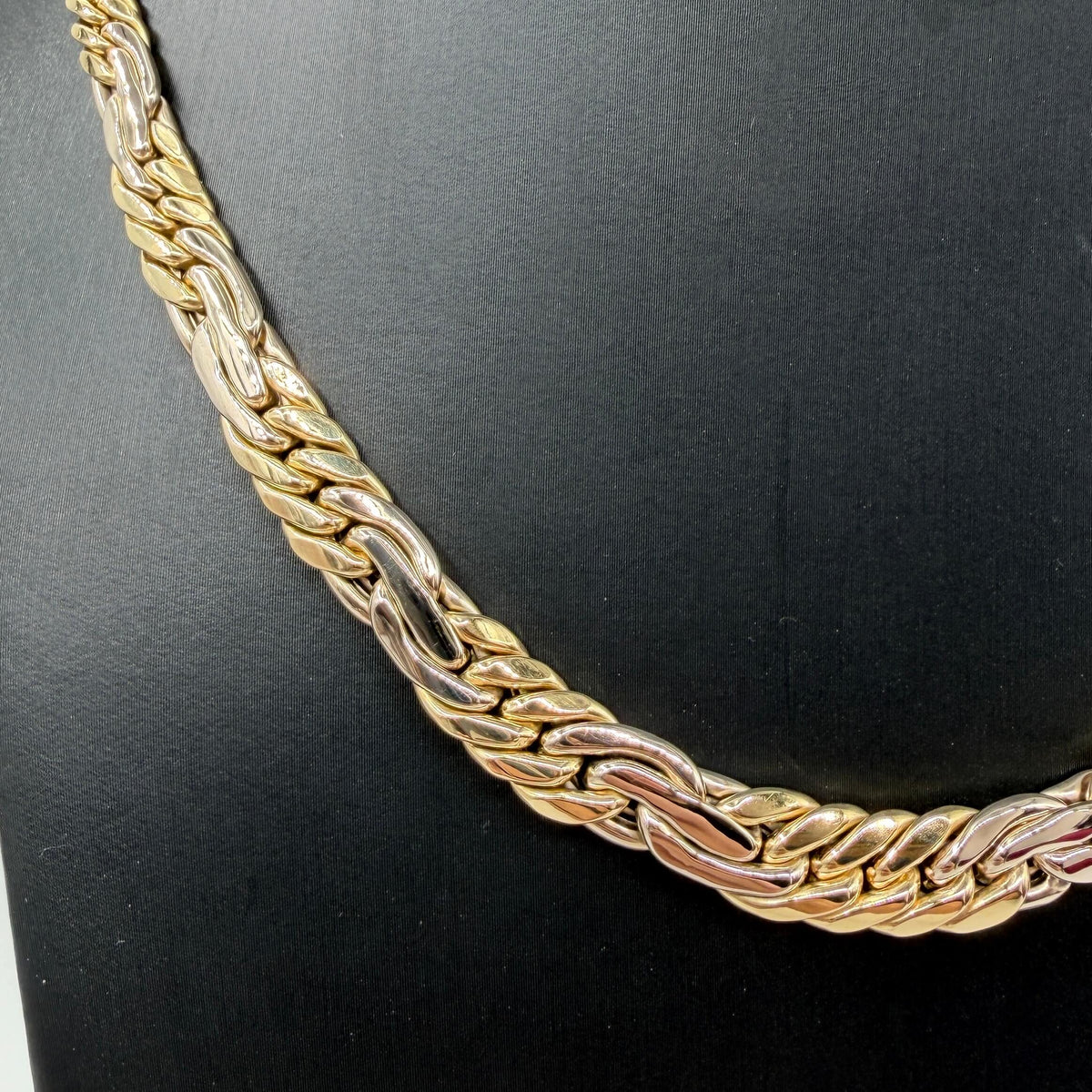 COLLANA ORO 18KT BICOLOR Treccia Degradè 28.91 gr