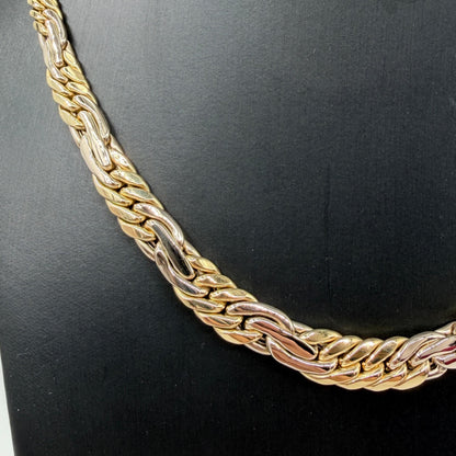 COLLANA ORO 18KT BICOLOR Treccia Degradè 28.91 gr