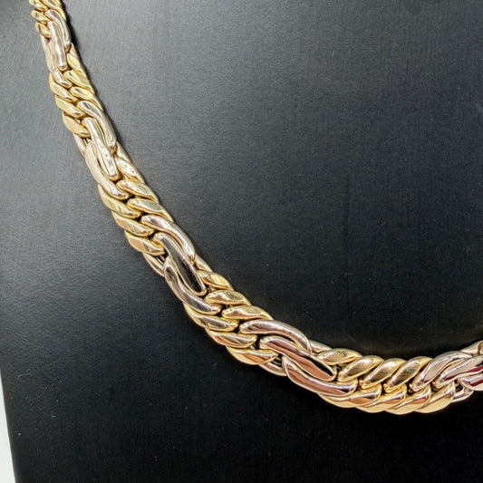 COLLANA ORO 18KT BICOLOR Treccia Degradè 28.91 gr