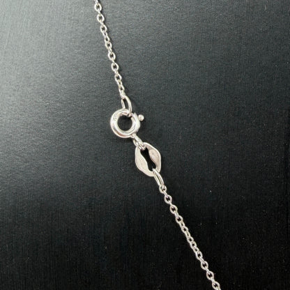 COLLANA ORO 18KT BIANCO Rollò con Ciondolo Cuore con Diamanti Naturali VS/G da 0.40ct 3.68 gr