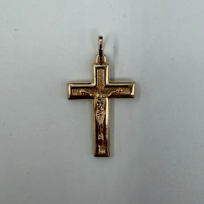 CIONDOLO ORO 18KT GIALLO Croce Con Corpo in Rilievo 3.34 gr