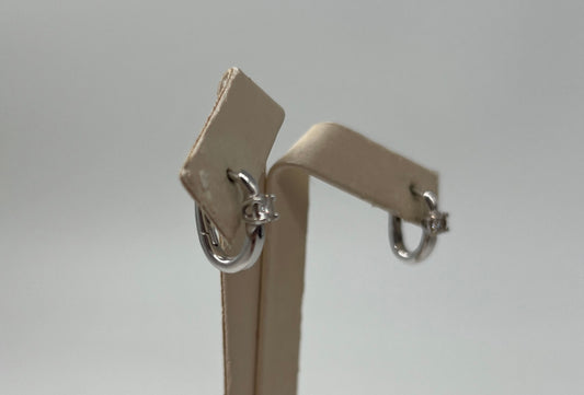 COPPIA DI ORECCHINI ORO 18KT BIANCO CON DIAMANTI