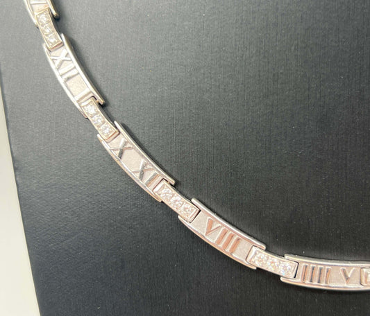 COLLANA TIFFANY ORO 18KT BIANCA CON DIAMANTI