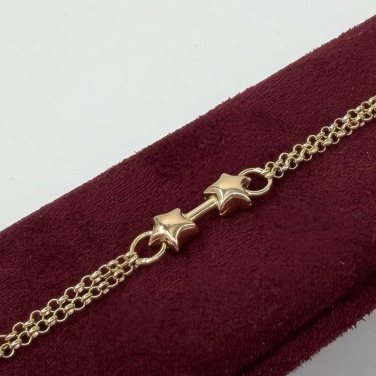 BRACCIALE ORO 18KT GIALLO Rollò e Stelle 4.32 gr