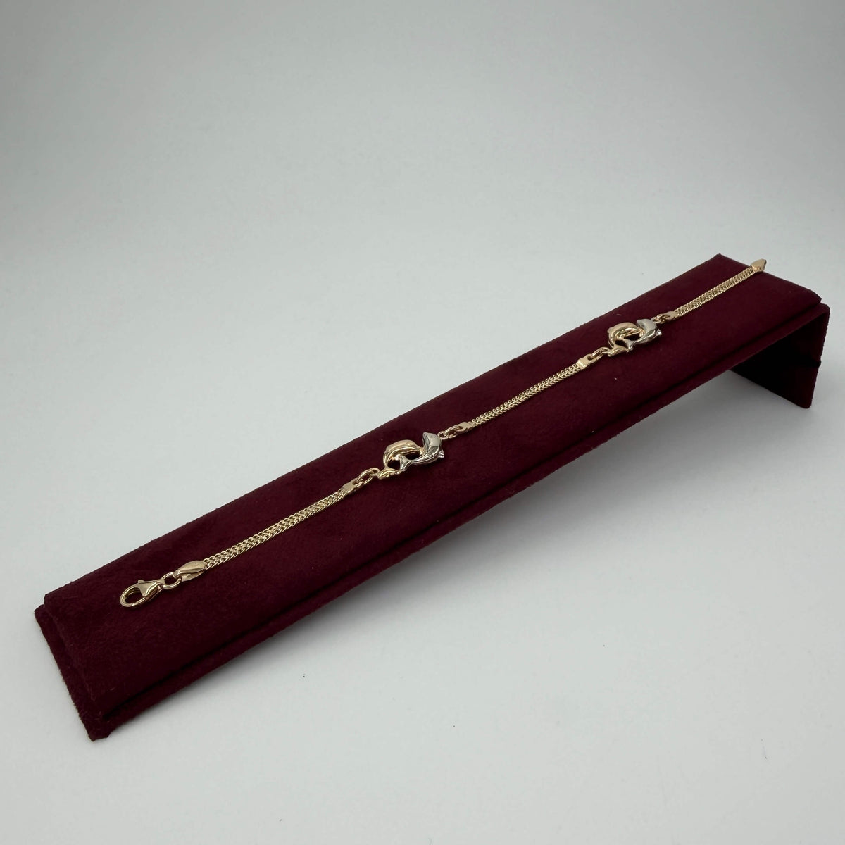BRACCIALE ORO 18KT TRICOLOR Delfini 4.95 gr