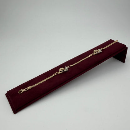 BRACCIALE ORO 18KT TRICOLOR Delfini 4.95 gr