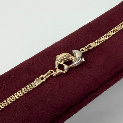 BRACCIALE ORO 18KT TRICOLOR Delfini 4.95 gr