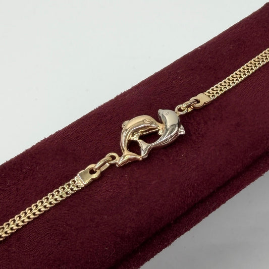 BRACCIALE ORO 18KT TRICOLOR Delfini 4.95 gr