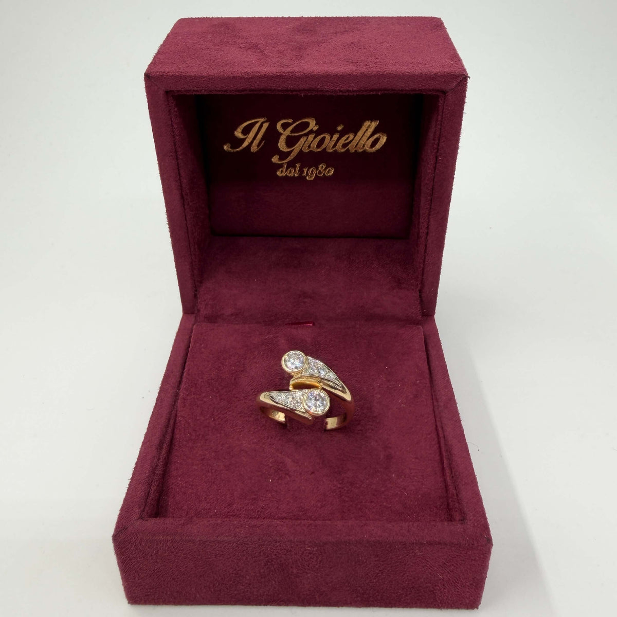 ANELLO ORO 18KT GIALLO Contrariè con Diamanti Naturali VS/G da 0.65ct 5.37 gr