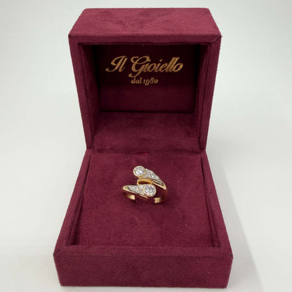 ANELLO ORO 18KT GIALLO Contrariè con Diamanti Naturali VS/G da 0.65ct 5.37 gr
