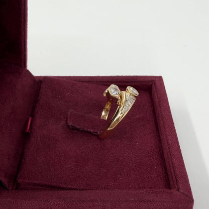 ANELLO ORO 18KT GIALLO Contrariè con Diamanti Naturali VS/G da 0.65ct 5.37 gr