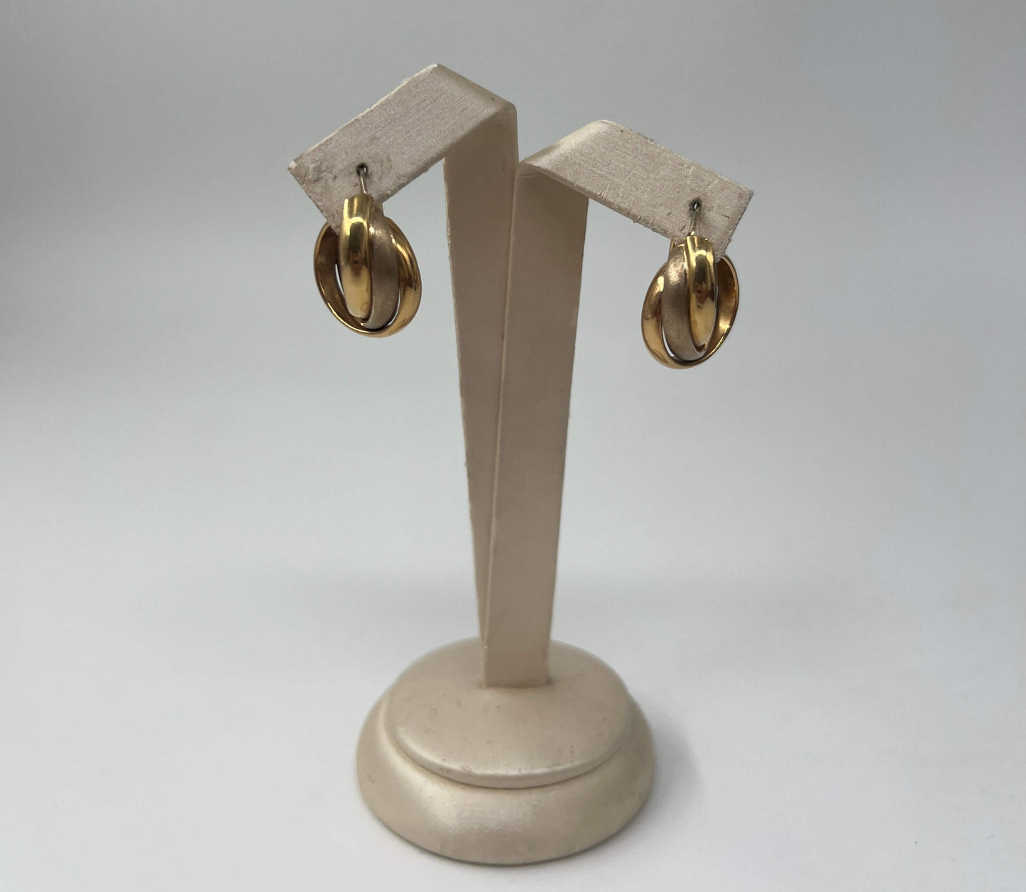 COPPIA DI ORECCHINI ORO 18KT BICOLOR