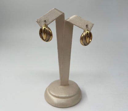 COPPIA DI ORECCHINI ORO 18KT BICOLOR