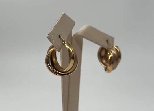 COPPIA DI ORECCHINI ORO 18KT BICOLOR